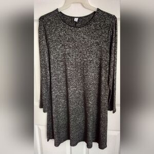 Old Navy Charcoal/Heather Knit Long Sleeve Womens Swing Dress